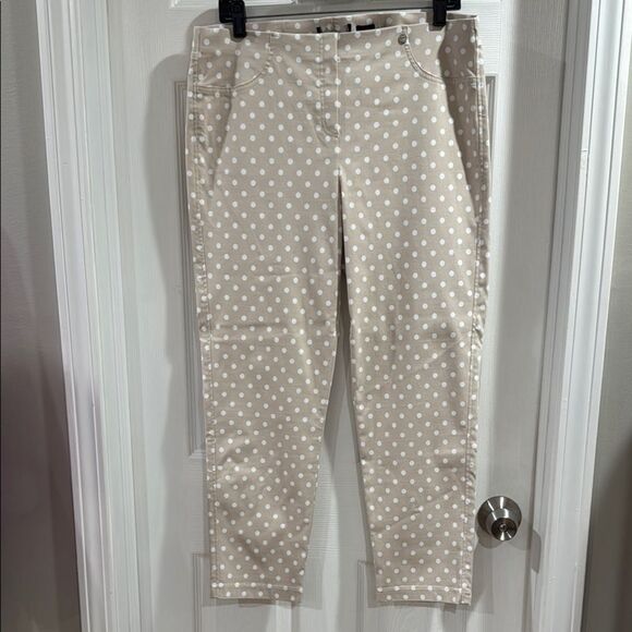 ROBELL BELLA 09 POLKA DOT SLIM CROPPED TROUSERS. BEIGE - Picture 4 of 10